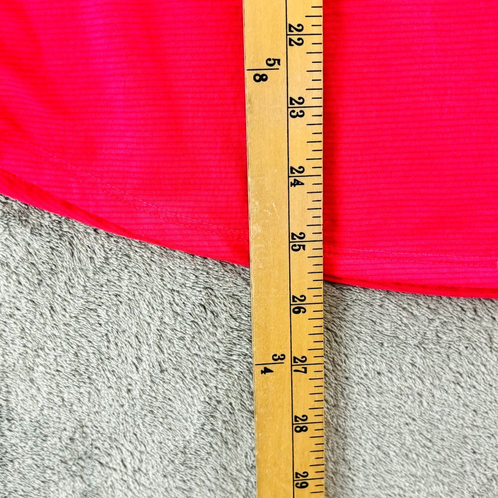 Under Armour Run Short Sleeve T-shirt Womens M Hot Pink Stripe Heat Gear - Picture 7 of 7